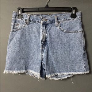 Vintage Womens Levi 555 guys fit regular Distressed Cut Off Shorts Women Size 10